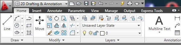 AutoCAD Vrpca – Ribbon