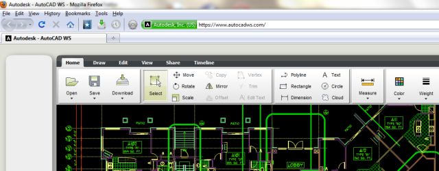 Za rad u AutoCAD-u WS dovoljan je internetski preglednik