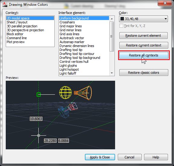 Vraćanje početnih postavki boje elemenata sučelja Vraćanje početnih postavki boje elemenata sučelja