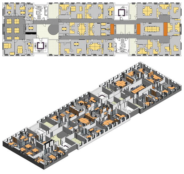 Revit, model cijele etaže